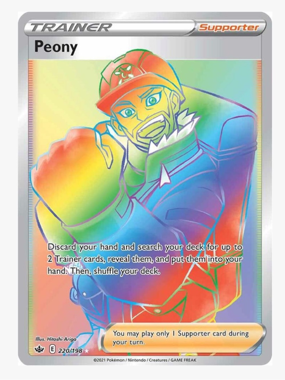 Peony (Secret) SWSH06: Chilling Reign Pokemon Trading Card